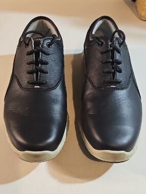 Puma Black Lace-Up Oxfords with Cream Sole Golf Shoes